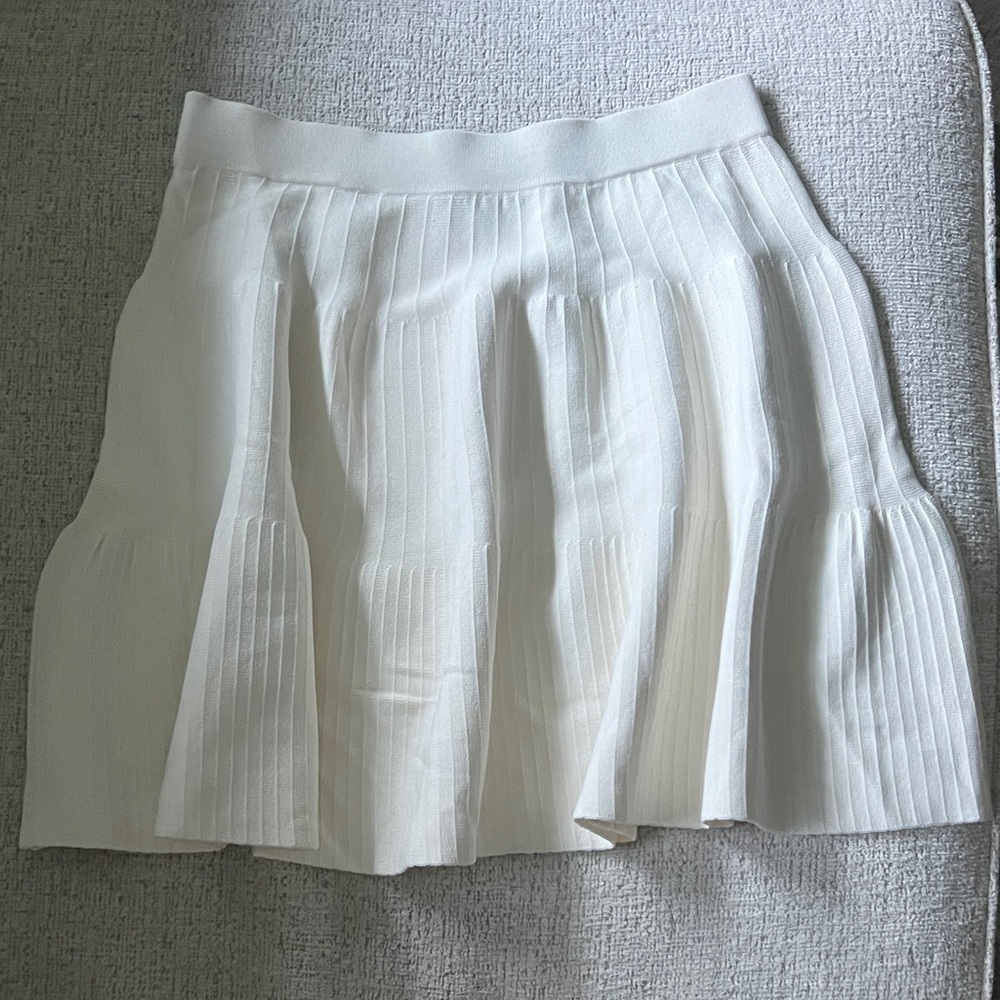 Sam Edelman Ivory Pleated Mini Skirt